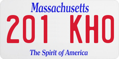 MA license plate 201KH0