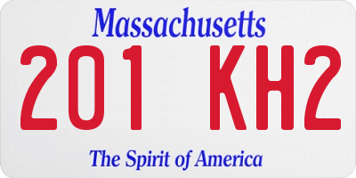 MA license plate 201KH2