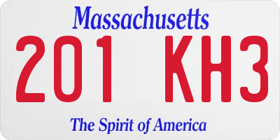 MA license plate 201KH3