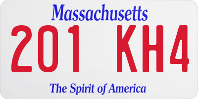MA license plate 201KH4
