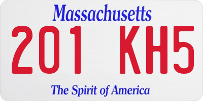 MA license plate 201KH5