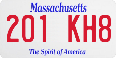 MA license plate 201KH8