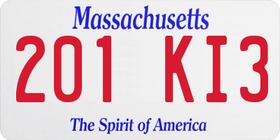 MA license plate 201KI3