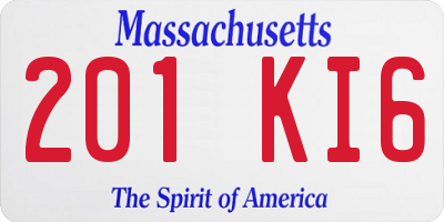 MA license plate 201KI6