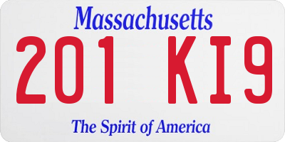 MA license plate 201KI9