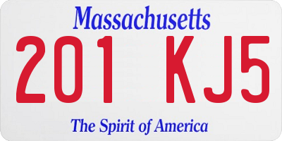 MA license plate 201KJ5