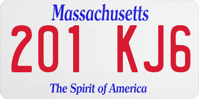 MA license plate 201KJ6