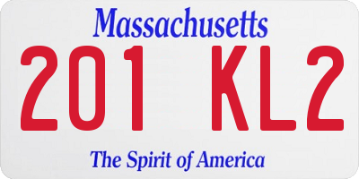 MA license plate 201KL2