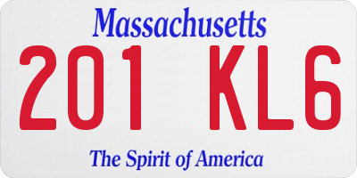 MA license plate 201KL6