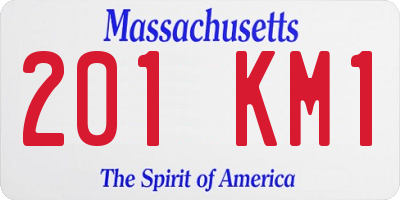 MA license plate 201KM1