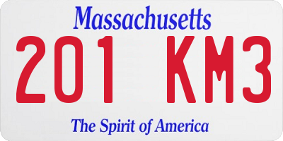 MA license plate 201KM3