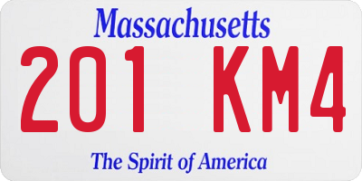 MA license plate 201KM4