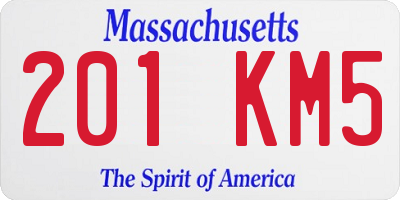 MA license plate 201KM5