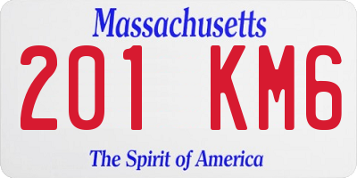 MA license plate 201KM6