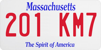 MA license plate 201KM7