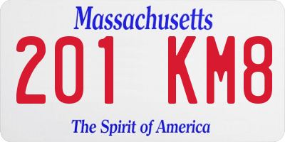 MA license plate 201KM8