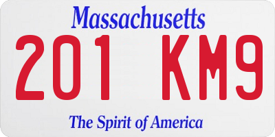 MA license plate 201KM9