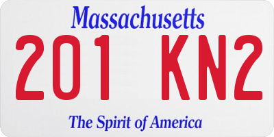 MA license plate 201KN2