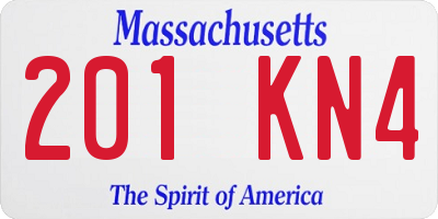MA license plate 201KN4