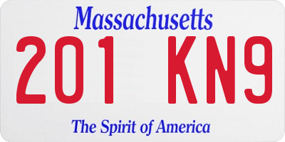 MA license plate 201KN9