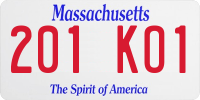 MA license plate 201KO1