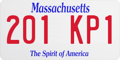 MA license plate 201KP1