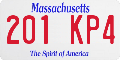 MA license plate 201KP4