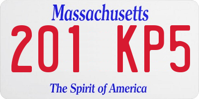 MA license plate 201KP5