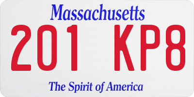 MA license plate 201KP8