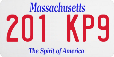 MA license plate 201KP9