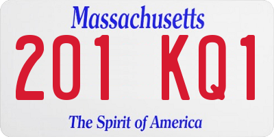 MA license plate 201KQ1