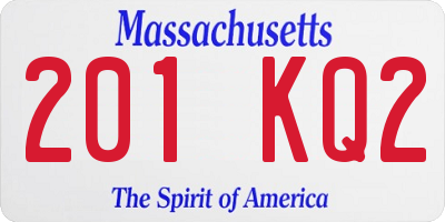 MA license plate 201KQ2