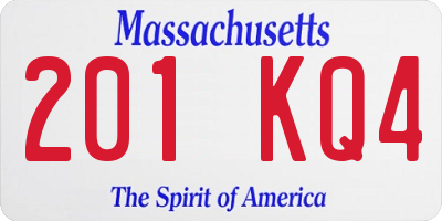 MA license plate 201KQ4