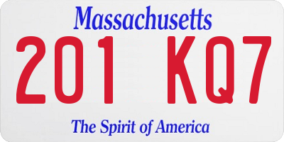 MA license plate 201KQ7