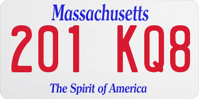 MA license plate 201KQ8