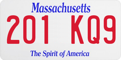 MA license plate 201KQ9