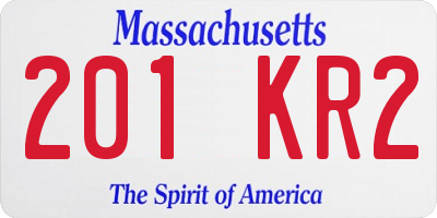 MA license plate 201KR2