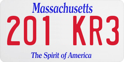MA license plate 201KR3