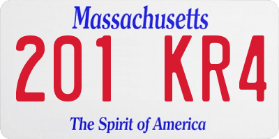 MA license plate 201KR4