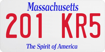 MA license plate 201KR5