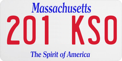 MA license plate 201KS0