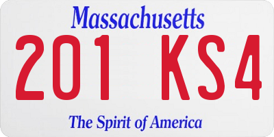 MA license plate 201KS4