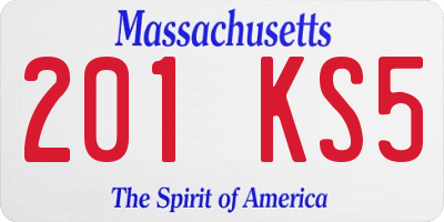 MA license plate 201KS5