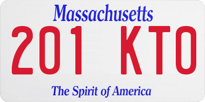 MA license plate 201KT0