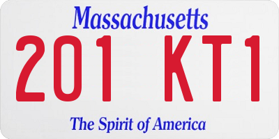MA license plate 201KT1