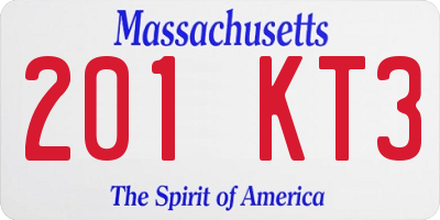 MA license plate 201KT3