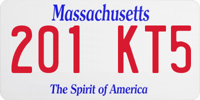 MA license plate 201KT5