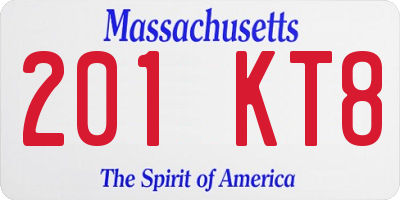 MA license plate 201KT8