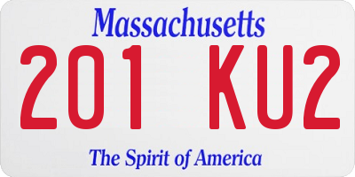 MA license plate 201KU2