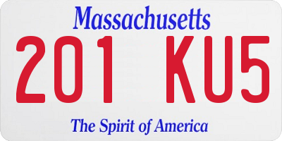 MA license plate 201KU5